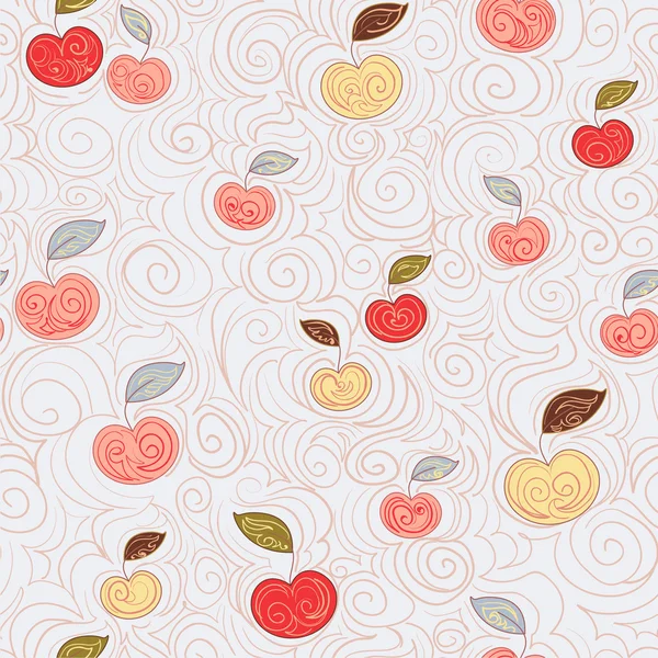 りんごとのシームレスな背景 — ストックベクタ