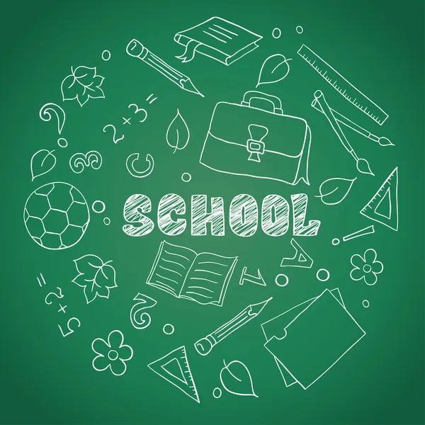 Sketch of school elements — Stock Vector