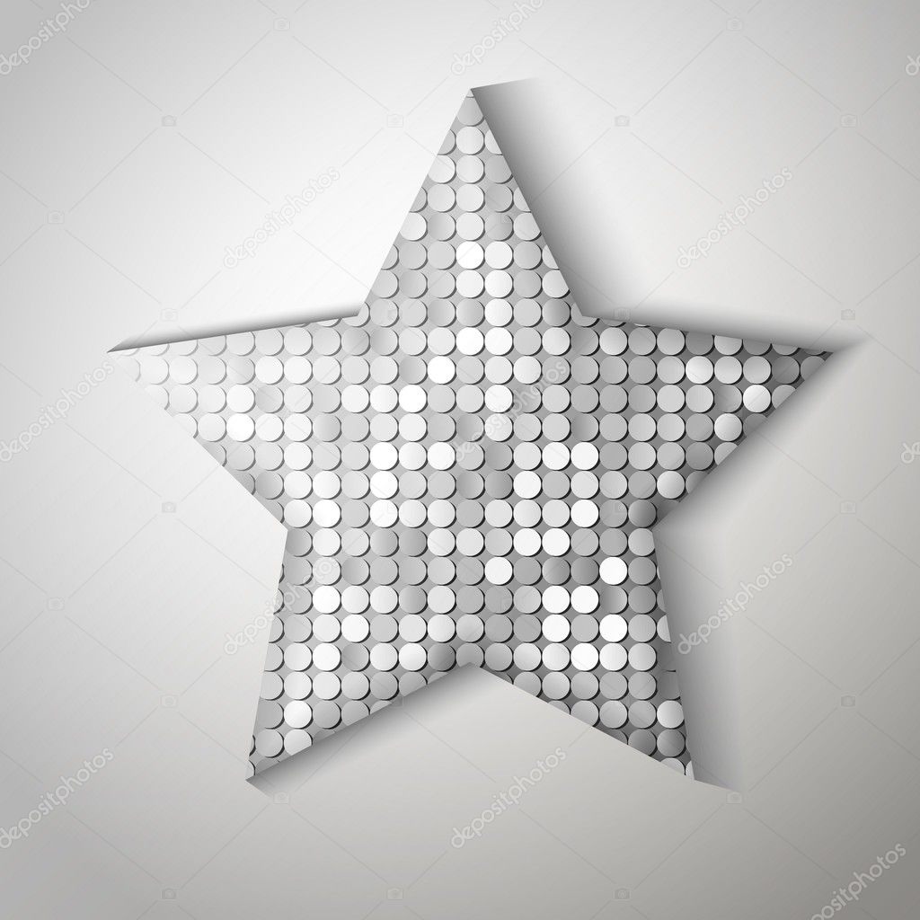 Shiny sequins star. Eps 10 vector illustration