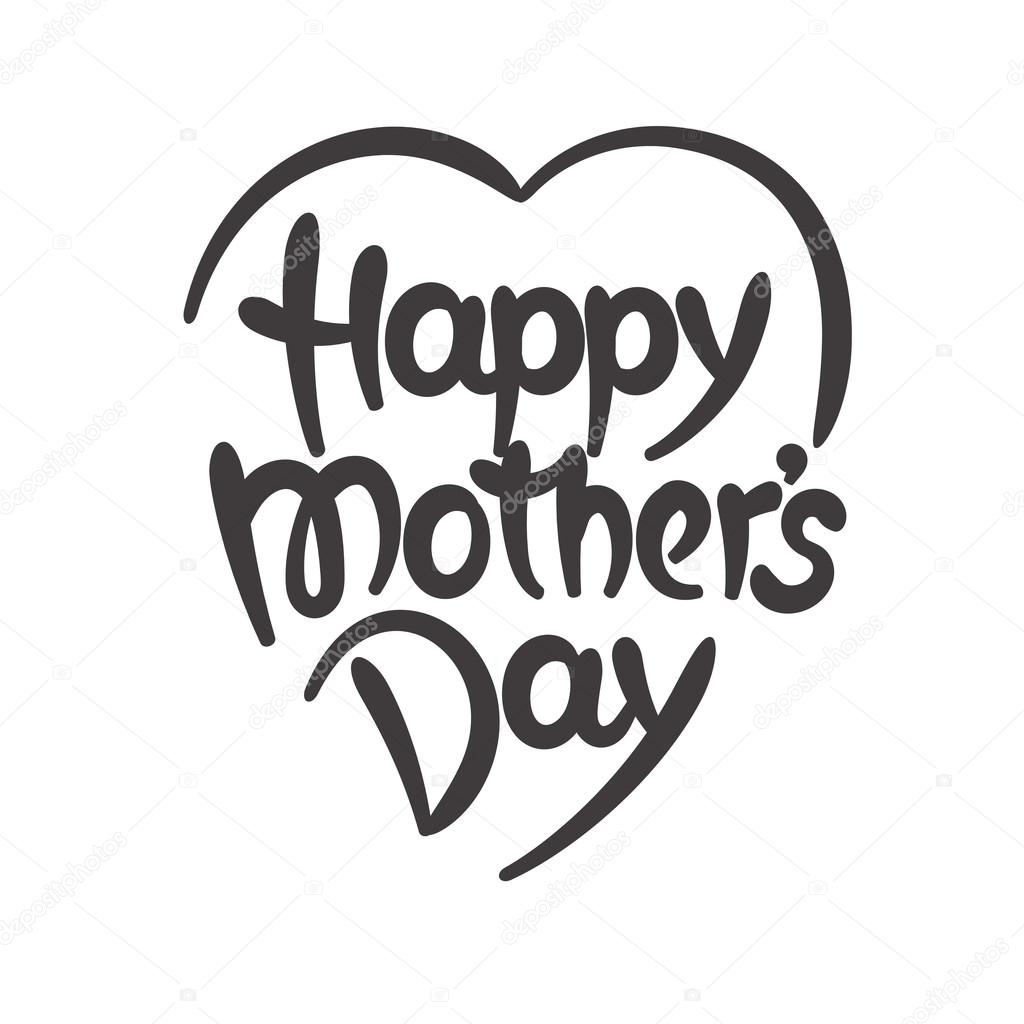Happy mother's day hand-drawn lettering