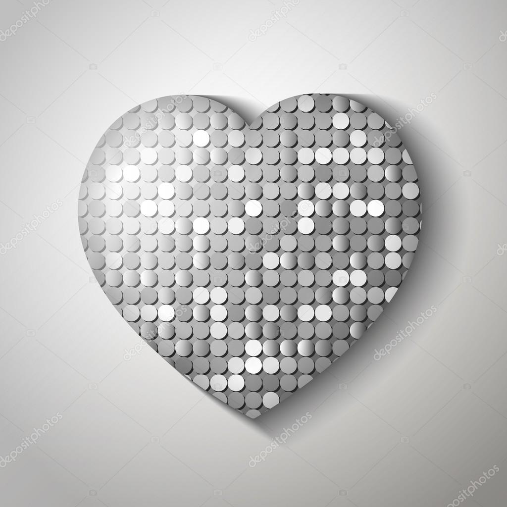 Shiny sequins heart. Eps 10 vector illustration