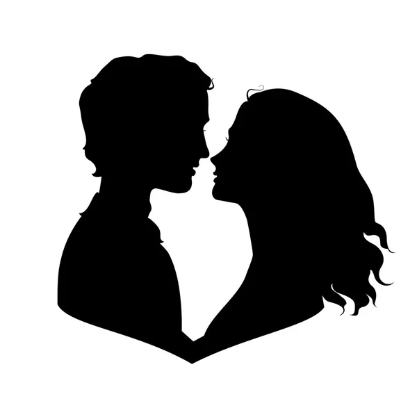 Silhouettes de couple aimant — Image vectorielle