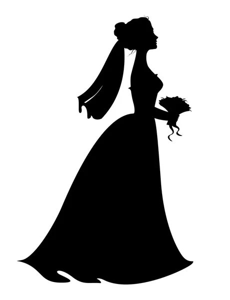 Silhouette de la mariée — Image vectorielle