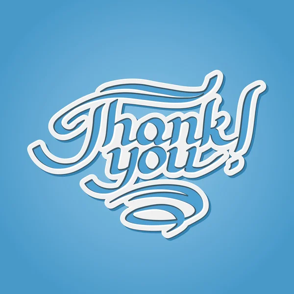 Thank you hand-drawn lettering — Stock Vector