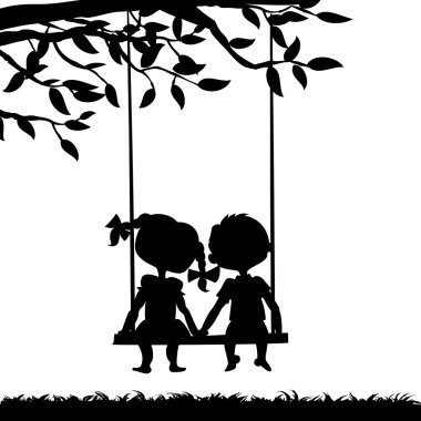 erkek ve kız Silhouettes