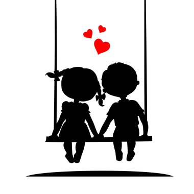 erkek ve kız Silhouettes