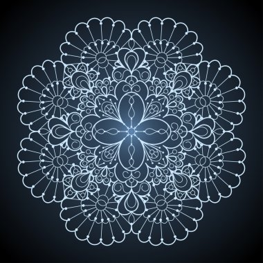 Ornamental round lace pattern clipart