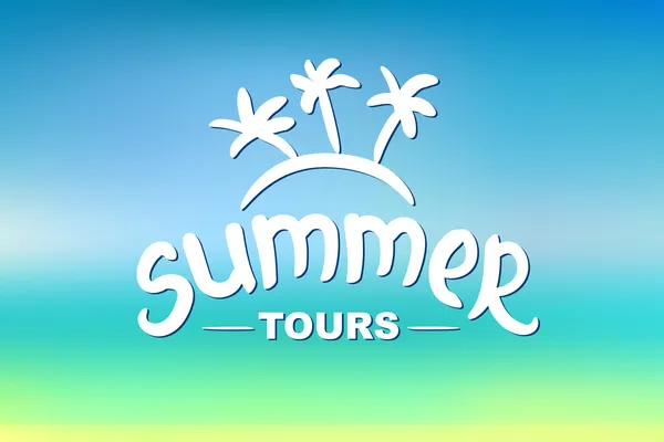 Tours de verano - diseño tipográfico — Vector de stock