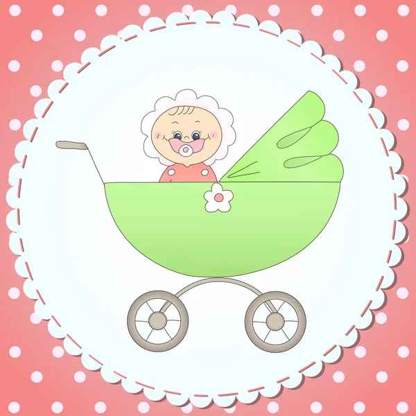 Child in a carriage — Stock Vector