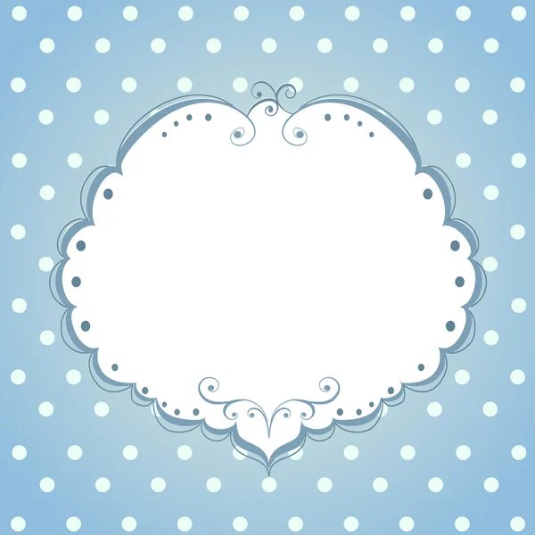 Kaart met frame en polka dot achtergrond — Stockvector