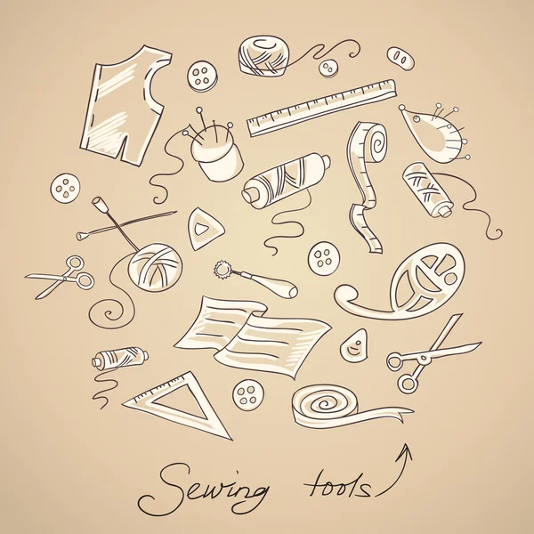 Sketch of sewing tools — Stock Vector © Olga_Lebedeva 45202781