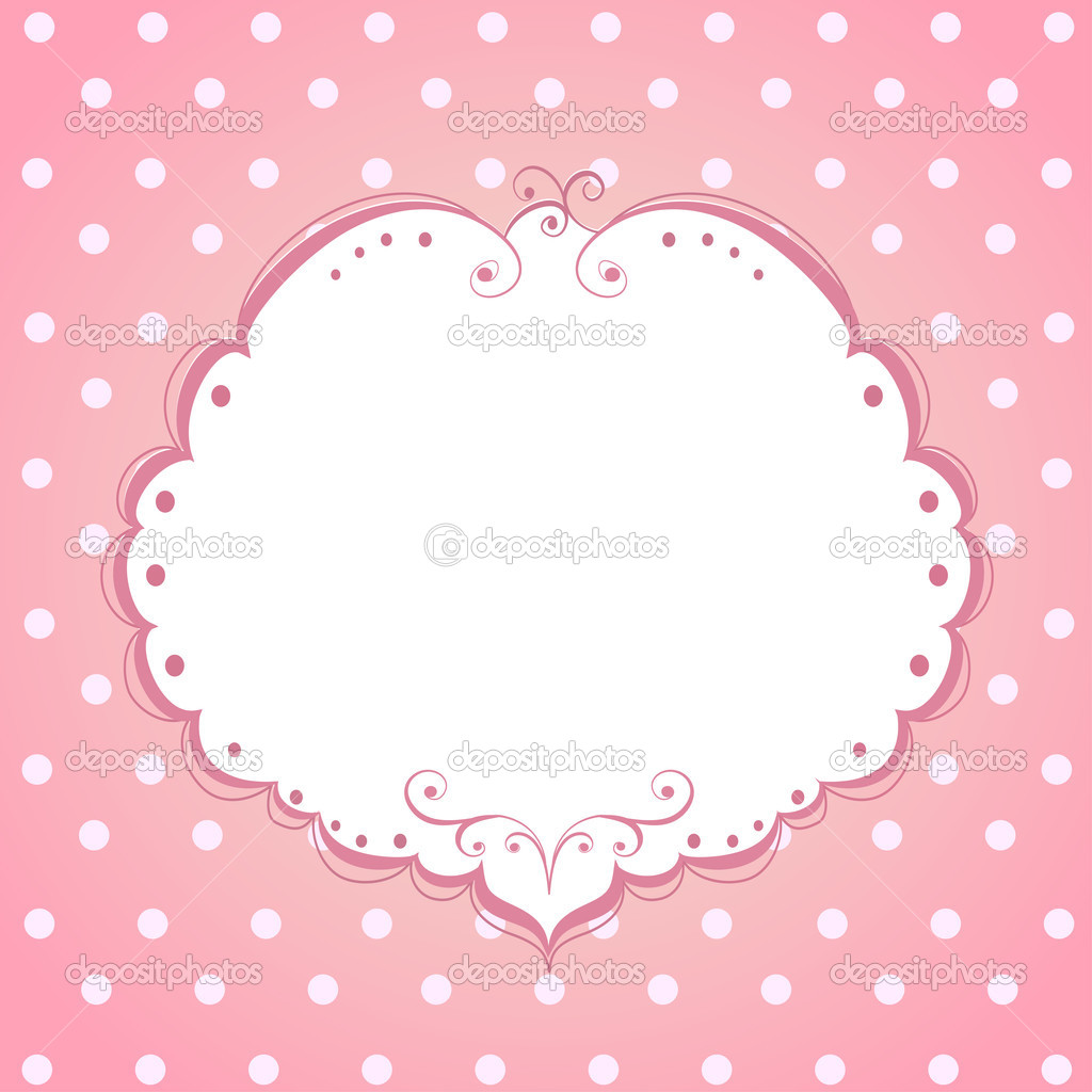 Card with frame and polka dot background