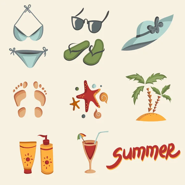 Elementos de verano para su diseño — Vector de stock