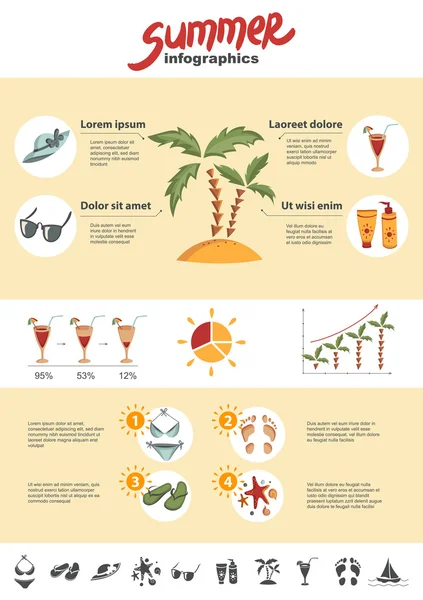 Summer infographics elements — Stock Vector