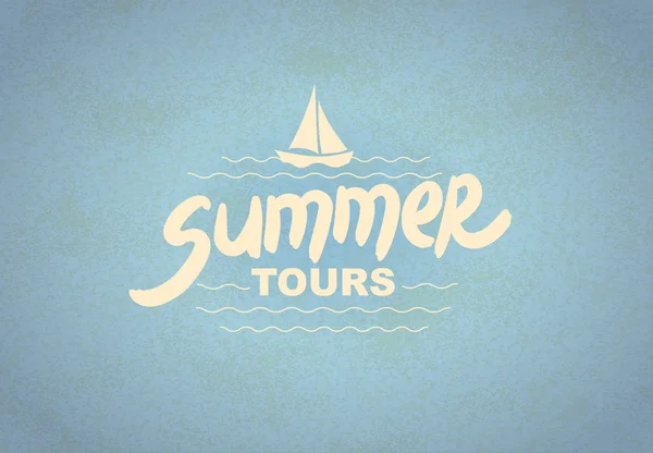 Summer tours - typographic design — Stock Vector