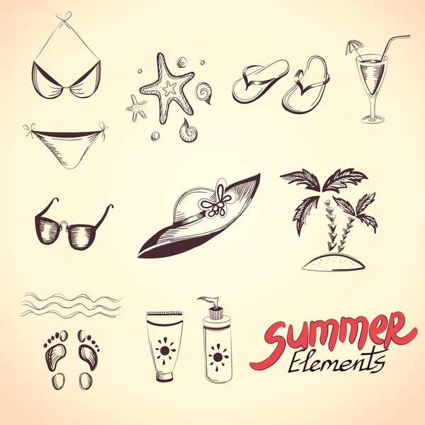 Summer elements for your design — Stock Vector