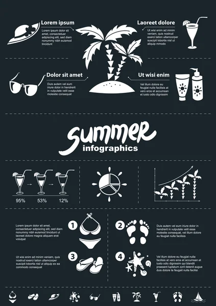 Elementos infográficos de verão — Vetor de Stock