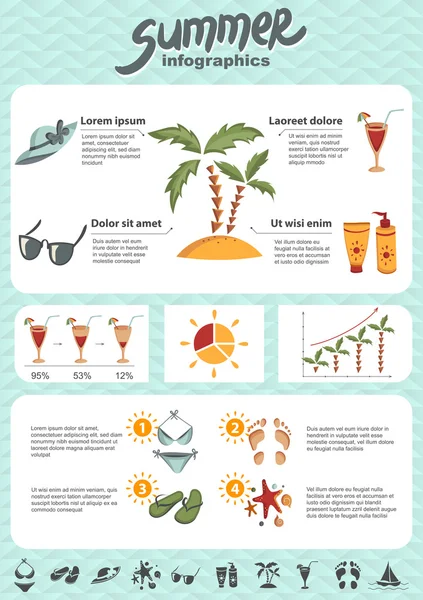 Summer infographics elements — Stock Vector