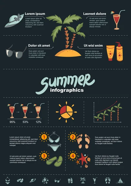 Elementos infográficos de verão —  Vetores de Stock