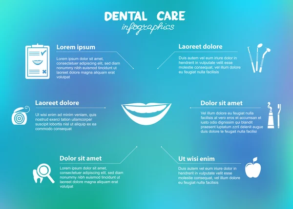 Jednoduché infografiky zubní péče — Stockový vektor