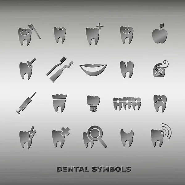 Juego de símbolos de odontología . — Archivo Imágenes Vectoriales