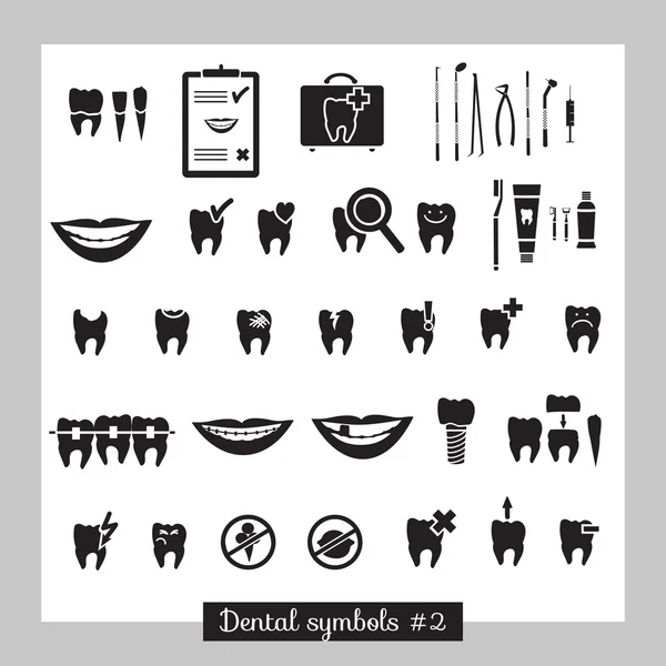 Set of dentistry symbols, part 2 — Stock Vector