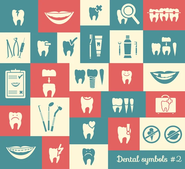 Set of dentistry symbols, part 2 — Stock Vector