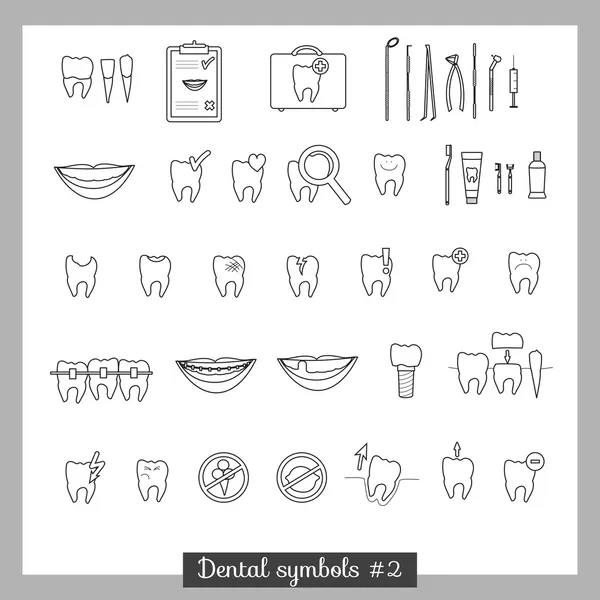 Juego de símbolos de odontología, parte 2 — Archivo Imágenes Vectoriales