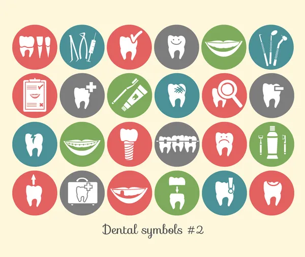 Jeu de symboles de dentisterie, partie 2 — Image vectorielle