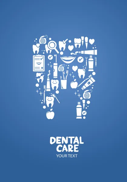 Concepto de diseño de cuidado dental — Archivo Imágenes Vectoriales