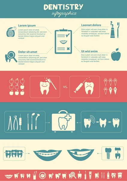 Infografías de odontología — Archivo Imágenes Vectoriales