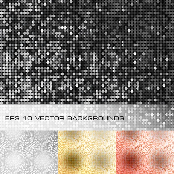 Set of sparkle sequin backgrounds — Stock Vector