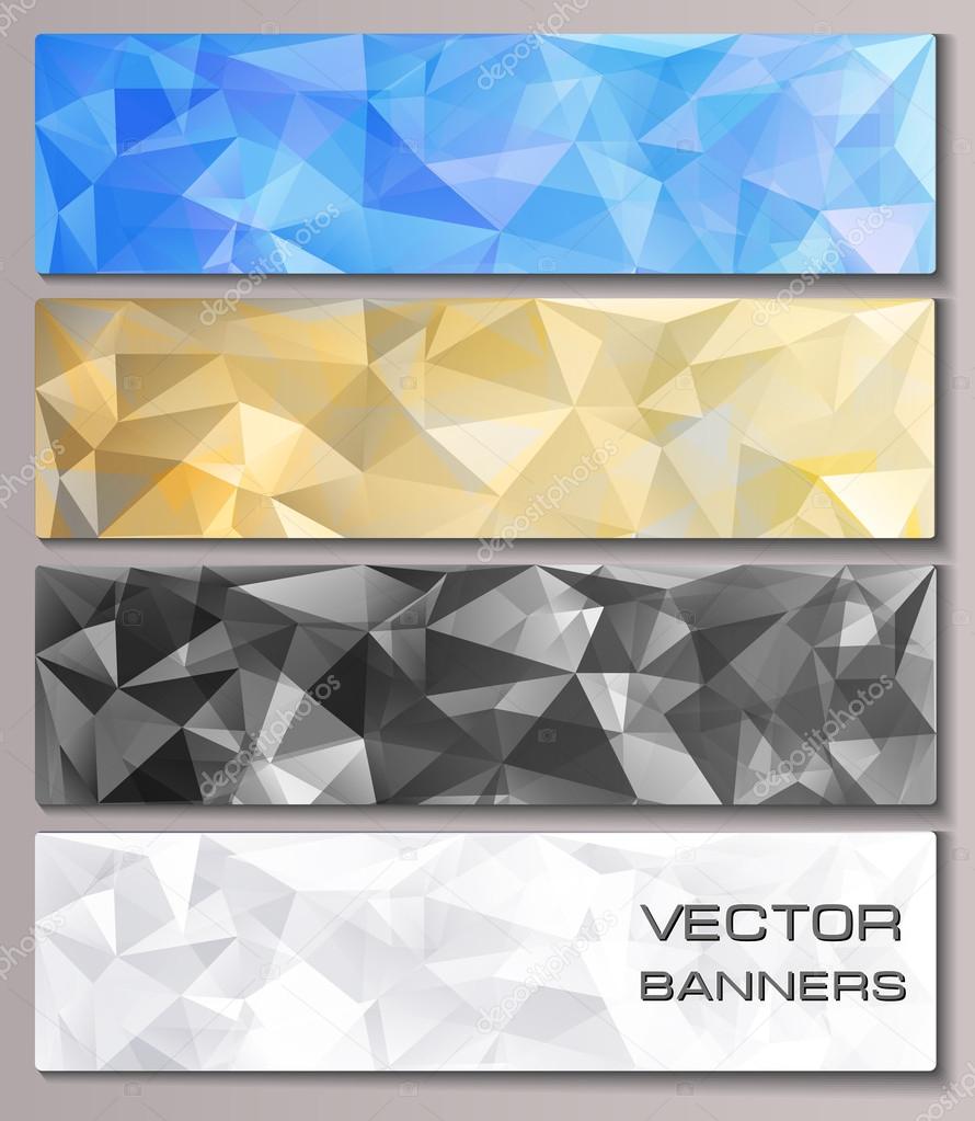 Set of banners with geometric pattern