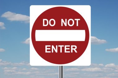 Do Not Enter Sign with clouds clipart
