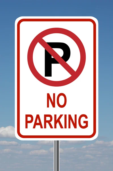 No Parking Traffic Sign with sky — Stock Photo, Image