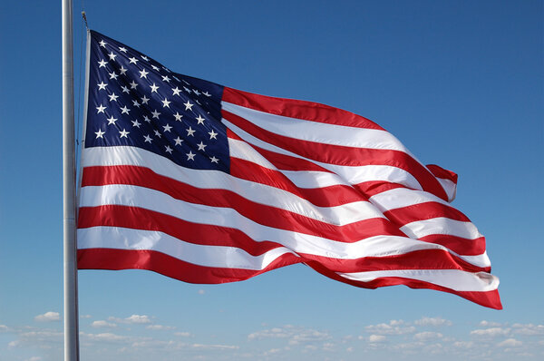 American flag flying — Stock Photo, Image