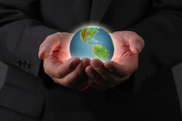 De planeet aarde is in onze hands_America — Stockfoto