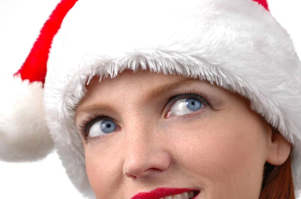 Portrait de femme portant le Père Noël — Photo