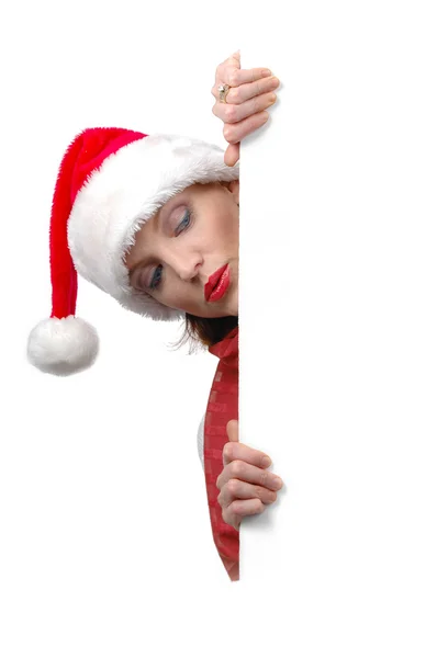 Woman with Santa — Stock Photo, Image