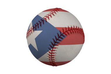 Baseball with the Flag of Puerto Rico clipart