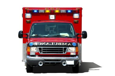 Ambulans ssolated beyaz bir arka plan üzerinde