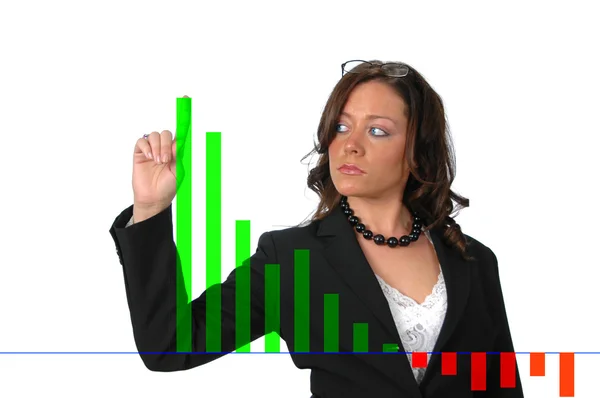 Busninesswoman showing chart — Stock Photo, Image