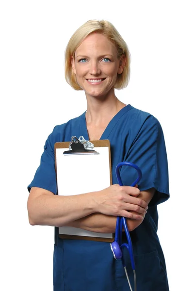 Médico segurando placa clip — Fotografia de Stock