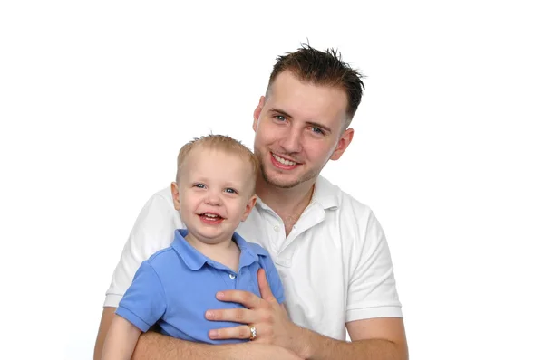 Padre e hijo sonriendo — Foto de Stock