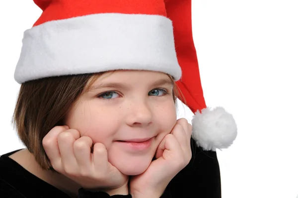 Kleines Mädchen mit Weihnachtsmann — Stockfoto