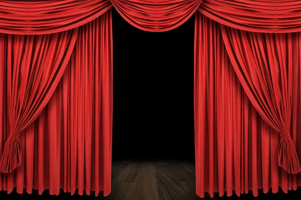 Large red curtain stage — Stock Photo, Image