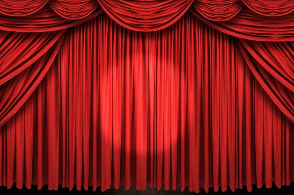 Large red curtain stage — Stock Photo, Image