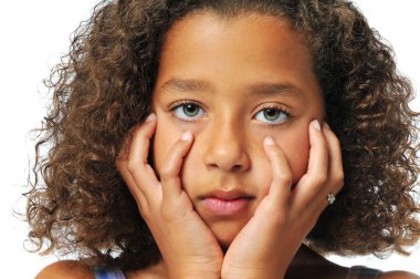 güzel biracial kız portresi