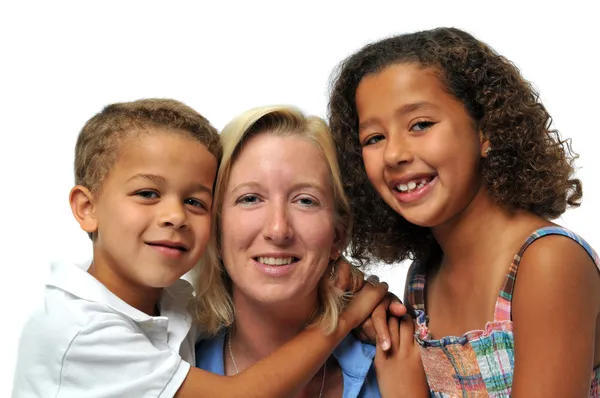 Biracial aile portresi — Stok fotoğraf