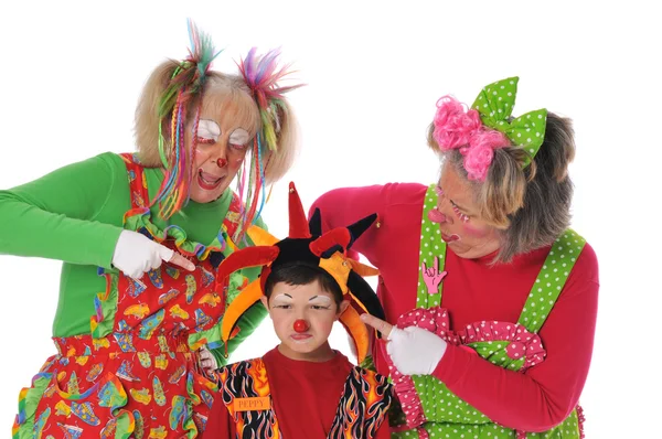 Drie clowns — Stockfoto